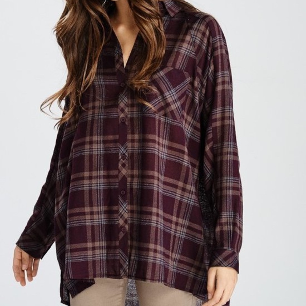 Burgundy Plaid Shirt